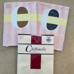 Three Pair of Women's Vintage Chiffonelle Opaque Pantyhose, NEW